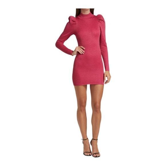 Alice + Olivia Issa Pink Puff Sleeve Minidress Size Medium NWT - Picture 1 of 5